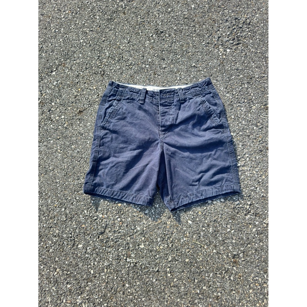 Abercrombie & Fitch Mens Navy Blue Chino Shorts Size 30 Button Fly Twill Casual